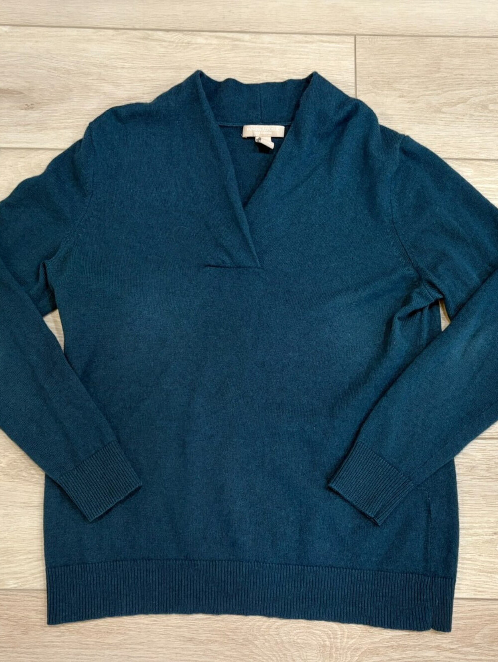 Banana Republic Wool & Cashmere Womens Sweater Teal V-Neck XL